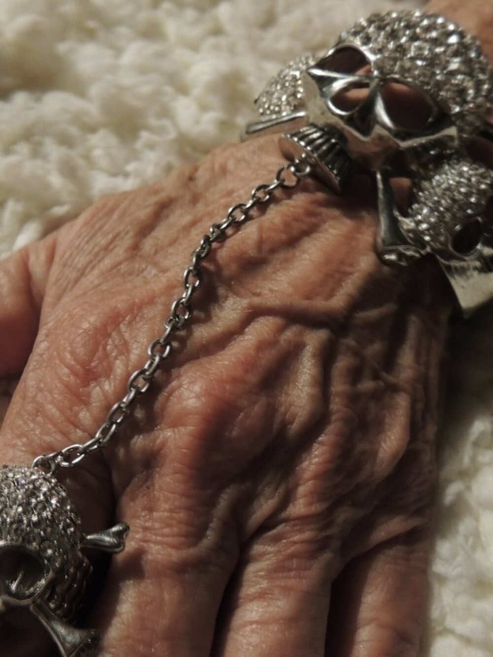 Skull Ring and Bracelet combo Motorcycle Rock and Roll